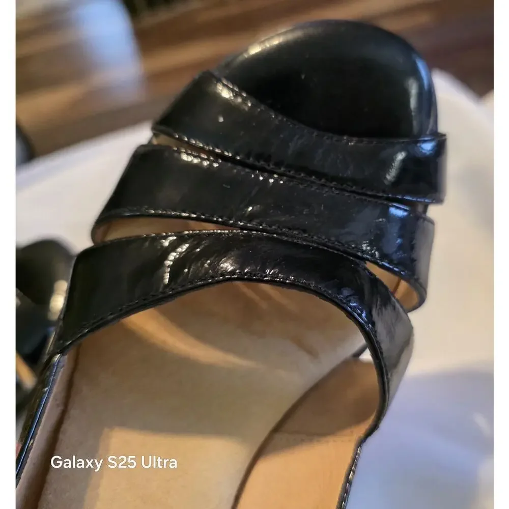 Softspots Black‎ Leather Strappy Sandals 2